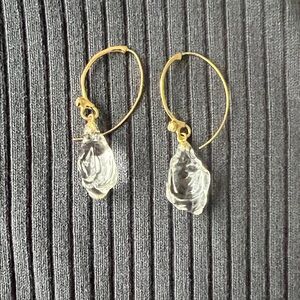 Alexis Bittar Gold and Clear Hoop Earrings